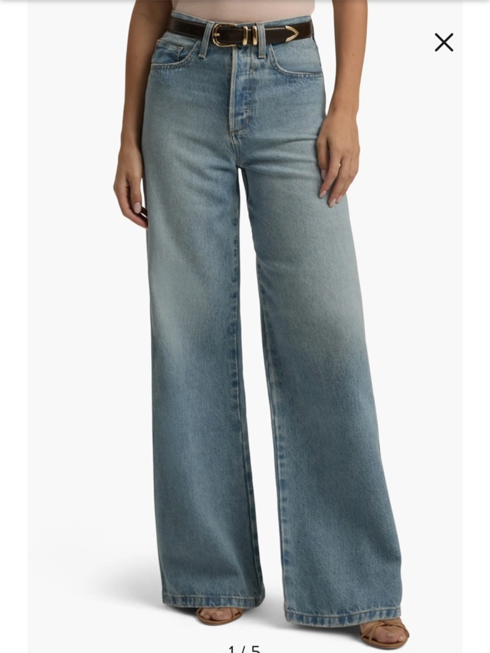 Favorite Daughter The Masha Light Wash Denim Jeans size 30 High rise wide leg